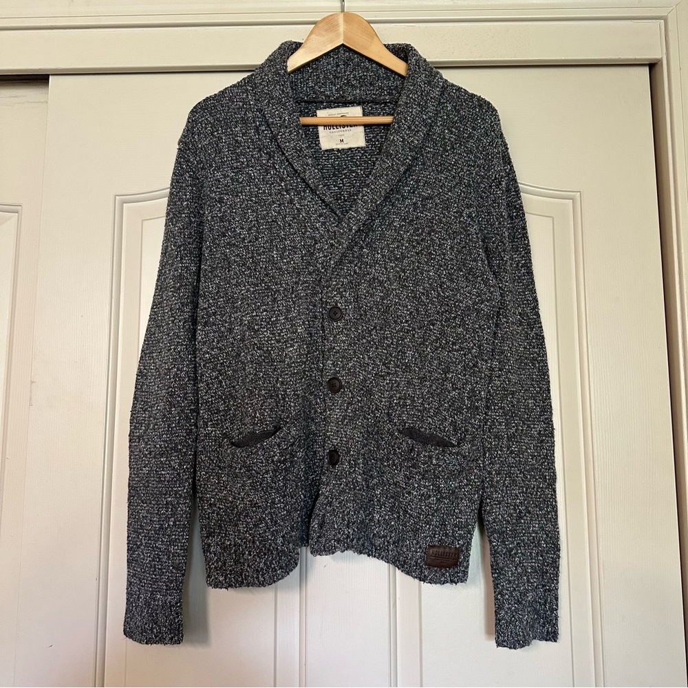 Men's Gray Hollister Shawl Collar Cardigan